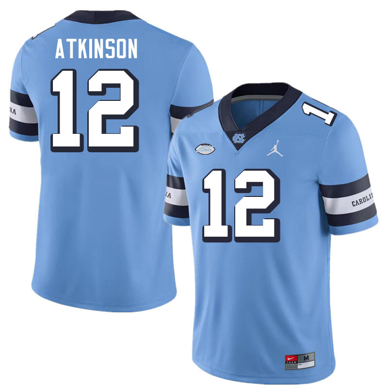 Men #12 Beau Atkinson North Carolina Tar Heels College Football Jerseys Stitched-Throwback